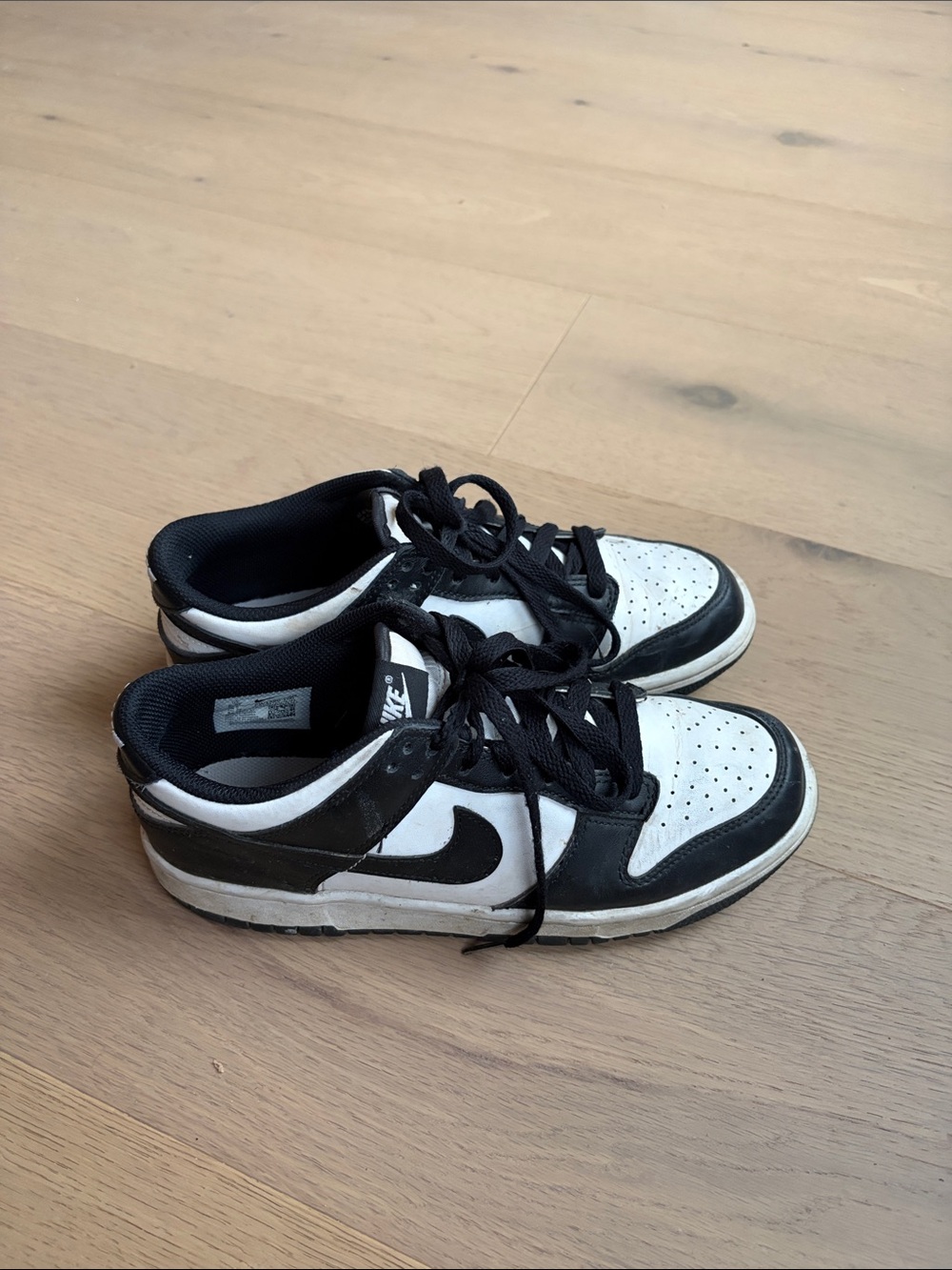 Nike Kids Black and White Low-Top Sneakers with Swoosh